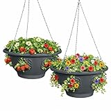 smart spring Ultimate Hanging Baskets - Strawberry, Tomato, Flower, and Herb Outdoor Planters - Use Garden Pots for Growing Plants Outside On A Deck, Fence, or Balcony (2)