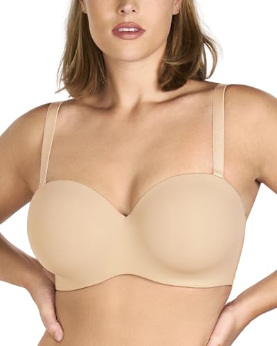 HSIA Strapless Bra for Women Large Bust Seamless Underwire Plus Size Convertible Bandeau Bra,Black4