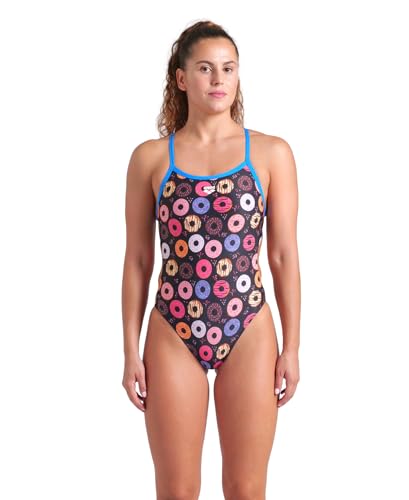 ARENA Women's Performance Funny Prints Collection Donuts Challenge Back Swimsuit