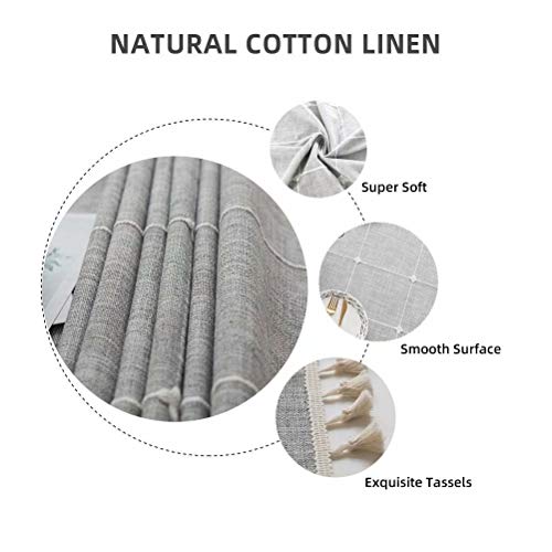 Deep Dream Tablecloths, Embroidered Waterproof Table Cloth Cotton Linen Wrinkle Free Anti-Fading Table Cover Decoration for Kitchen Dinning Party Christmas, 55 x 70 Inch - Gray by Deep Dream - Image 3