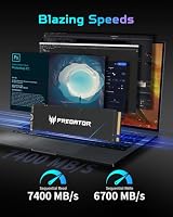 Acer Predator GM7000 Gaming SSD 2TB - bis zu 7400 MB/s Lesen - M.2 2280 NVMe PCIe Gen4 mit DRAM Cache, Internes Solid State Laufwerk für Laptop & Desktop PC - PS5 Kompatibel – Ansicht 2