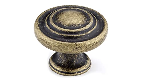 Image of Richelieu | Notre-Dame 1 5 /16-in (34 mm) Burnished Brass Round Cabinet Knob