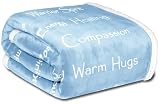 WOLF CREEK BLANKET - Compassion Blanket (Brand)- Strength Courage Super Soft Warm Hugs, Get Well Gift Blanket Plush Healing Thoughts Positive Energy Love & Hope (Light Blue, 50 x 65 Sherpa)