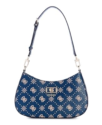 GUESS Borsa a tracolla con logo Emelie, logo blu navy, taglia unica, borsa a tracolla con logo Emelie
