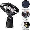Tencro Universal Microphone Clip Mic Holder with 5/8" Male to 3/8" Female Thread Metal Screw Adapters and Fastening Cable Straps for Microphone Stand, Handhold Microphone - 2 Pack #1