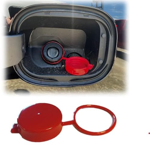 Cap & Shield Tethered 2.375inch ID, Capless Gas Cap Dirt, Water & Dust Cover Compatible With Chevrolet, GMC, Buick & Cadillac, Capless Gas Tank Cover (Red Tethered Cover, 1)