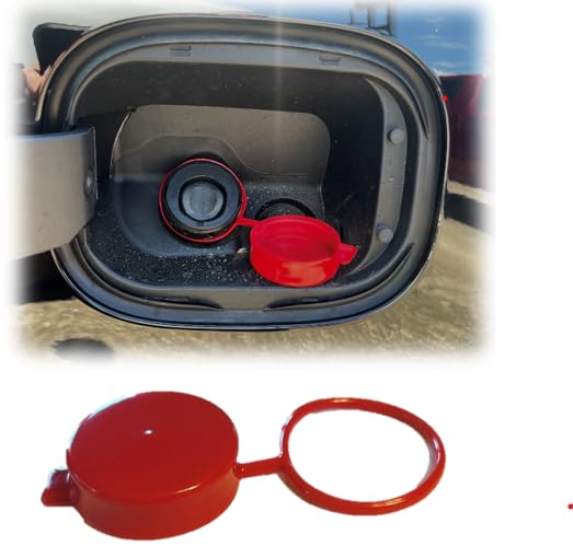 Capa vermelha com cordão para abertura de tanque sem tampa Cap & Shield, compatível com Buick, Cadillac, Chevrolet e GMC, 1 unidade