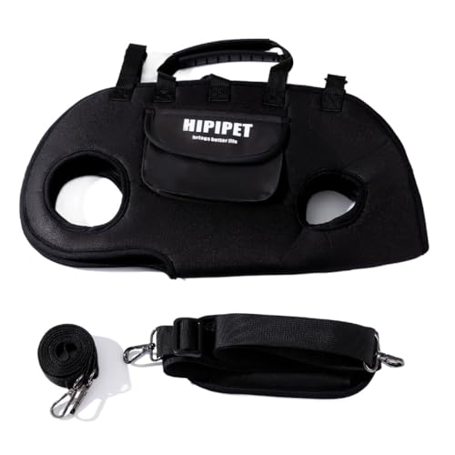 Mochila e mochila de ombro duplo, multifuncional, ajustável, fácil de limpar, lavável, alça para animais de estimação, acessórios para cães (G, preto)