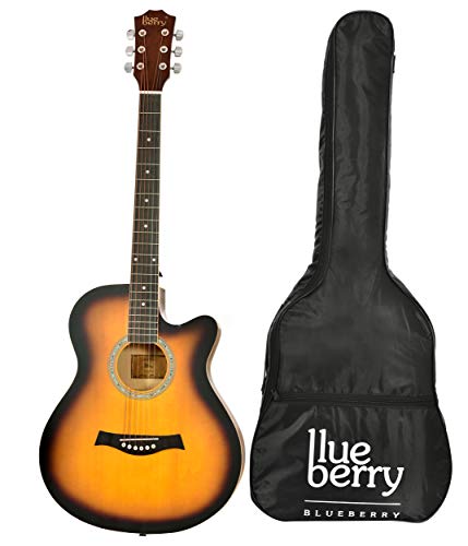 Image of BLUEBERRY B40, Acoustic Guitar Kit inbuilt Truss Rod, with Bag, Strap, One Pack Strings and Picks - 40 Inch (Sunburst)