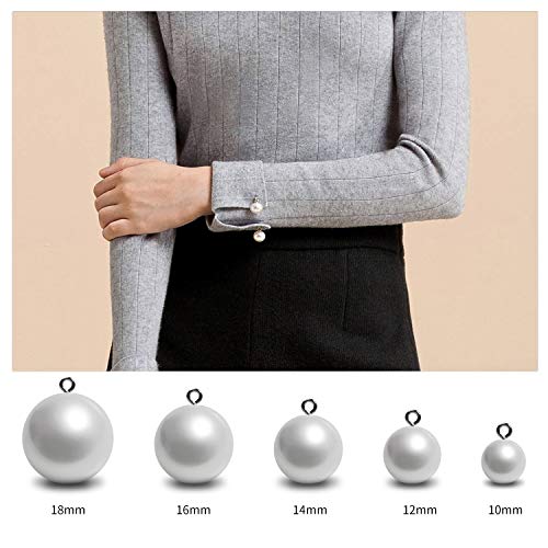 20 Pcs Small Pearl Buttons Full Round Pearl Bridal Buttons Crystal Rhinestone Buttons For Wedding Sewing (Pearl White,10Mm) #TOP4
