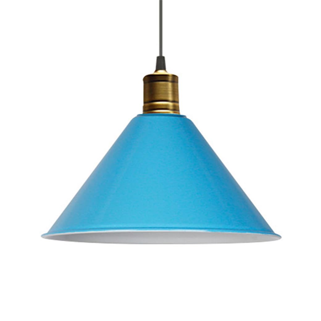 Lámpara colgante de metal negro con forma de cuerno azul 30 cm para barra de bar y oficina