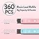 Four Candies Druckbleistift Set, 6 Stück Minenbleistift 0,5 & 0,7 mm, 360 Minen HB, 3 Radierer, Mechanischer Bleistifte Coole Stifte Schulsachen Aesthetic School Stuff Clean Girl Stationery