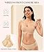 CYDREAM Womens Zip Front Closure Bra Wireless Seamless Bralettes Comfort Full Coverage Back Smoothing No Underwire (US, Alpha, Large, Regular, Regular, Beige)