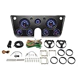GlowShift 7-Gauge Cluster Package Compatible with Chevy C10 1967-1972 - Black 7 Color Speedometer, Tach, Oil Pressure, Water Temp, Fuel Level, Clock & Volt Gauges - Direct Fit Dashboard Panel Pod