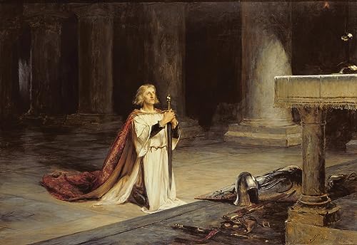 Pintura mural en lienzo de alta calidad con la obra La Vigilia de John Pettie (60x90cm)