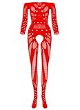 Lemon Gir L Women's Fishnet Bodystockings Long Sleeve Lingerie Sleepwear Bodysuit Stocking Size...