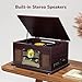 FEKTIK Bluetooth Record Player 10 in 1,FEKTIK 3-Speed Turntable for Vinyl with Speakers, LP to MP3 Converter, CD, Cassette Player, FM Radio, Wireless Streaming | Coffee