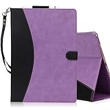 FYY [Leather Case] with [Apple Pencil Holder] for 2019 iPad Air 3 10.5/2017 iPad Pro 10.5 inch Case, Flip Folio Stand Case Protective with [Auto Sleep Wake],Multiple Stand Angles, Card Slots Purple