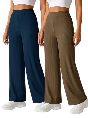 Image of Pinkmint Women High Waist Trousers,Soft & Comfortable Elastic Waist Closure Pants,Casual Wear for Daily & Travel Use (Available in Plus Size) (Combo of 2)