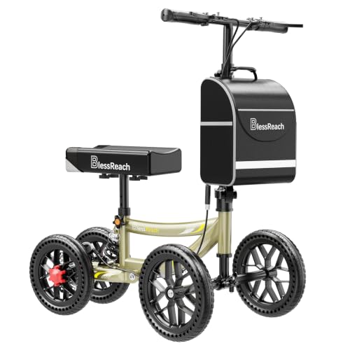 All-Terrain Foldable Knee Scooter with Seat and Bag