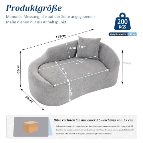Sofá de compresión chaise longue arco con asiento profundo de chenilla 3
