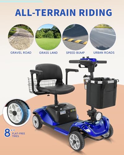 Image of Mobility Scooter for Seniors /Adults, up to 300lbs Capacity, 4 Wheel Heavy Duty Mobility Scooters with 15 Miles 350W 5MPH，Front Basket, Adjustable Seat, LED Headlights