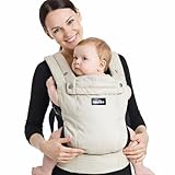 Nouize Baby Carrier with Lumbar Back Support - Ergonomic Infant Carrier for Newborn to Toddler (3.5–20kg) - Breathable Cotton, Adjustable Front & Back Carry - Khaki
