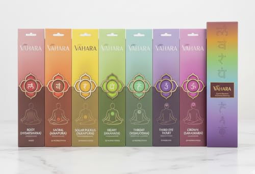 Premium VAHARA Masala Incense Sticks – Seven Realms Chakra Incense Sticks Variety Pack,...