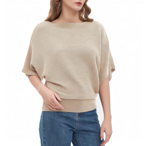 Image of EDSTAR Women's Boat Neck Short Sleeve Dolman Knit Sweater
