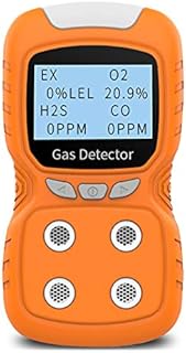 XLA Alert Portable Gas Detector, Gas Clip 4 Gas Monitor Meter Tester Analyzer, Rechargeable LCD Display Sound Light Shock Air Quality Tester, 2 Year Detector…