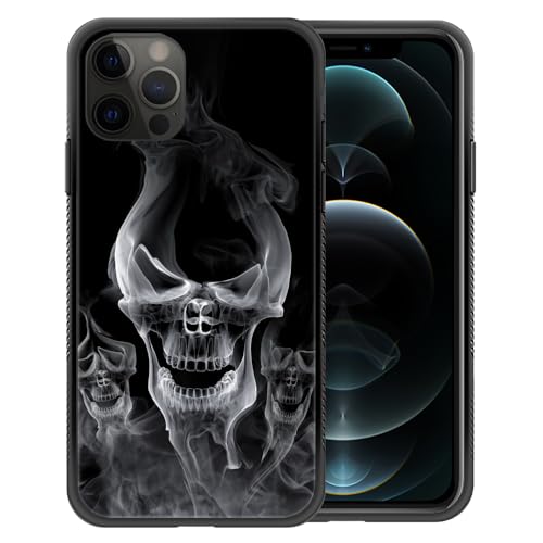 Pinsheng Case Compatible with iPhone 11,Smoke Skull Phone Covers for Men/Women,Soft Silicone Rubber Fully Wrapped Frame Anti-Skid and Shockproof Protective Case for iPhone 11