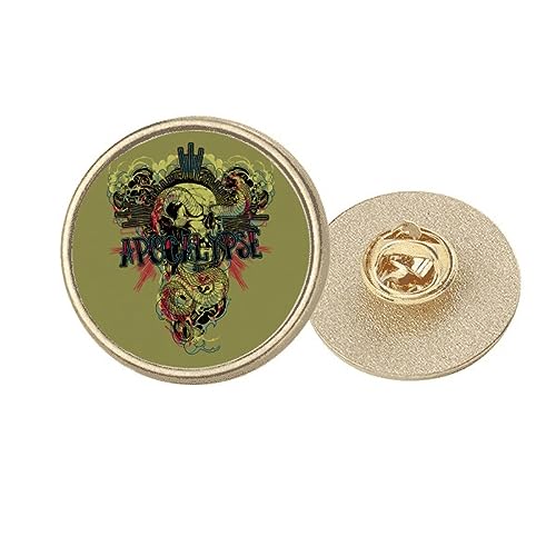 Broche ronde serpent vert dorée pour personnaliser un vêtement uni