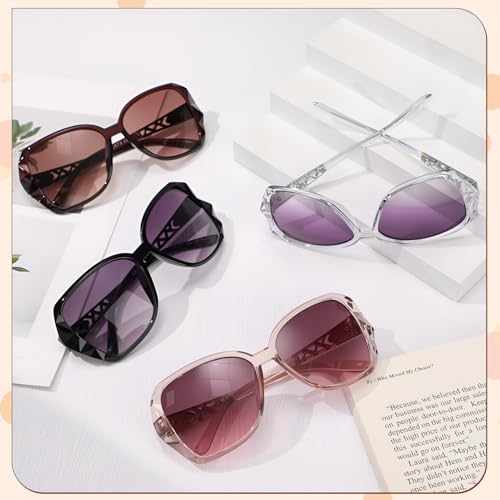 Image of DragonflyDreams Women Large Sunglasses, UV 400 Glasses | Oversized Classic Trend Ladies Sunglasses Sparkling Large Frame
