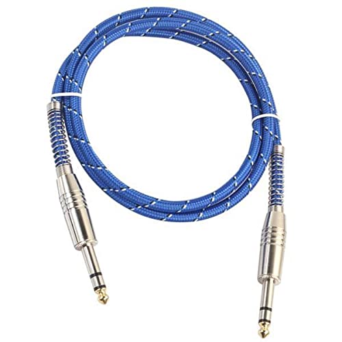 2xBass Guitar 6.35mm Stereo Male to Male Audio Cable Nylon Braided Cord 1m-picture-17