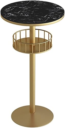 TOMYEUS Mesa de bar mesa redonda de bar mesa alta comercial mesa redonda de barra pequeña mesa de bar pequeña y silla tienda de té con leche mesa de