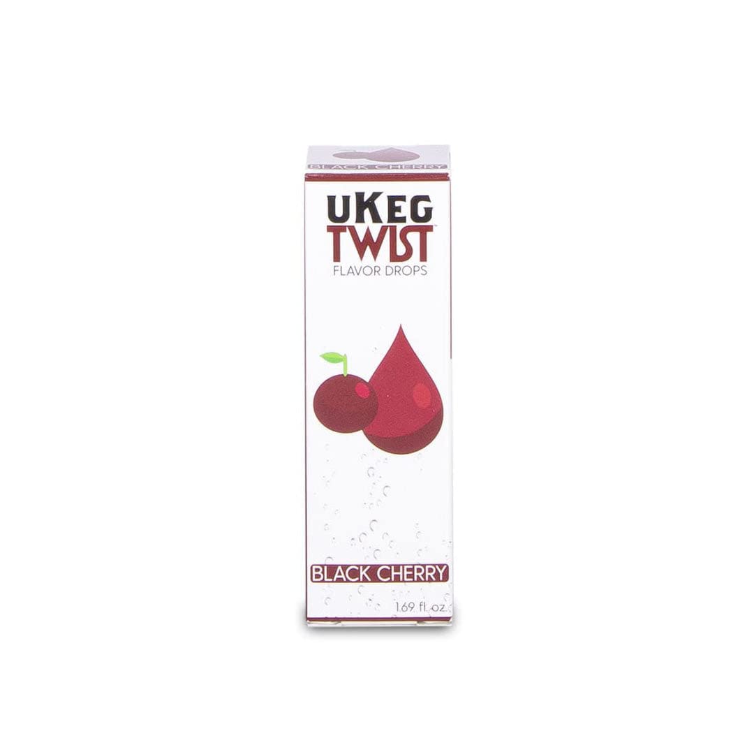 GrowlerWerks uKeg Twist Flavor Drops for Hard Seltzer Beverages – Includes uKeg Twist Flavor Shake Drop Bottle – 100% All-Natural Flavors, Black Cherry