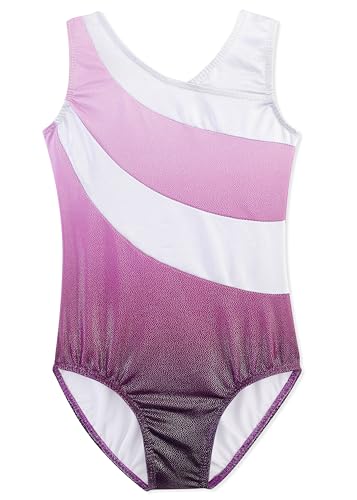 DAXIANG Gymnastics Leotards for Girls Sparkly One Piece Sleeveless Dance Unitard Biketard New Wine Red 9-10 Years