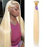 613 Blonde Bundles Human Hair 613 Straight Human Hair Bundles 12A Grade 100% Unprocessed Brazilian Virgin Human Hair 1 Bundle Blonde Hair Weave Bundles 3.5oz/Bundle 20 Inch