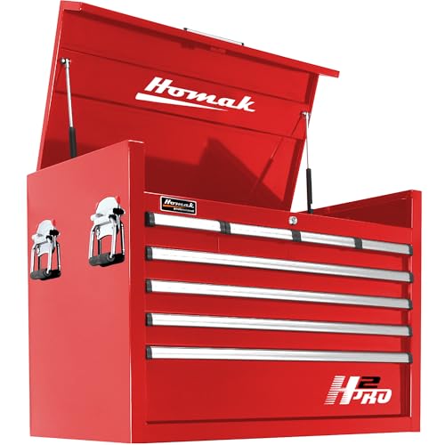 Homak H2PRO Series 36-Inch 8-Drawer Top Chest, Red, RD02036081