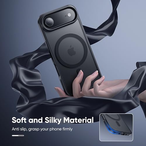 Tigowos Magnetic for iPhone Air Case Fits MagSafe 16FT Drop Resistant Matte Skin Feeling Back Cover Shockproof Slim Fit for iPhone 17 Air Phone Case 6.5 inch,Black by Tigowos - Used condition - Image 5