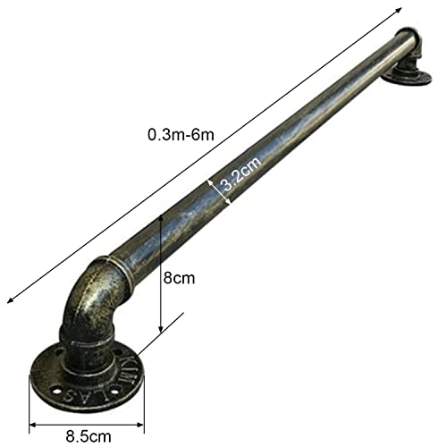 Rambarde de securite en acier retro de 2.9m avec fixation murale ultra stable - 3