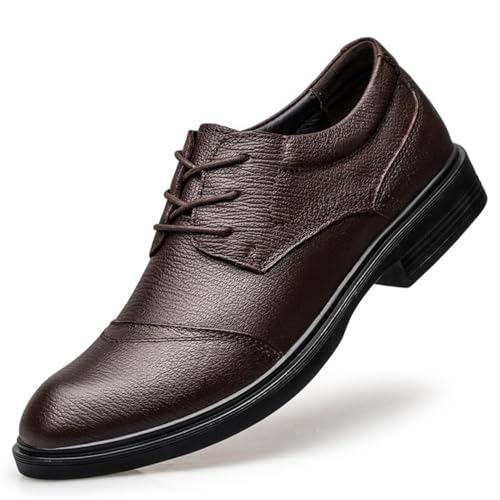 YZABEL Elegant Men's Dress Shoes Oxford, Fashion Round Toe Low Top Lug Sole Non-Slip Business Dress Shoes Office Work Low Top Dress Shoes