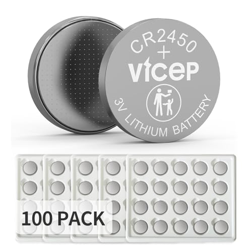 Batería CR2450 Paquete de 100 celdas de litio 650mAh 3V miniatura 1