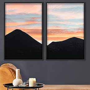 signwin 2 Piece Framed Canvas Wall Art Sunset...