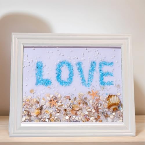 Sea Glass Art Kit, Mosaic Glass Photo Frame Set 9.5x7.5