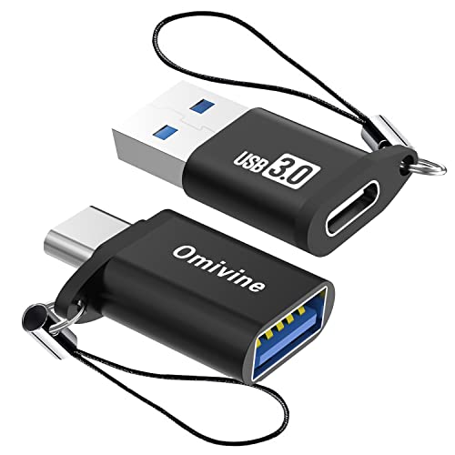 2 Pack USB C to USB 3.0 Adapter & USB to USB C Adapter, USB 3.0 5G bps Data Sync OTG Adapter with Lanyard, USB Type-C Charger Converter for Smartphone/Laptop/Car/Power Bank/Hubs/Headphone/Mic, etc