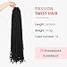 LADY MIRANDA Passion Twist Hair 24 Inch Passion Twist Crochet Hair Natural Synthetic 6 Packs Passion Twist Hair Soft Pre Looped Passion Twsit Hair Extensions for Black Women (24 Inch, 1B, 6 Packs)