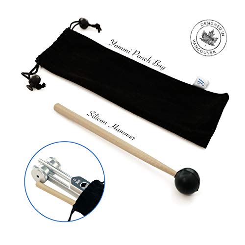Yommi 128 Hz Tuning Fork Medical Healing Instrument - Aluminum Sensory Tuning Forks For Healing Chakra Set - Soft Bag Human Biofield Diapason Therapy, Stress Reliever, 256 Hz #TOP4
