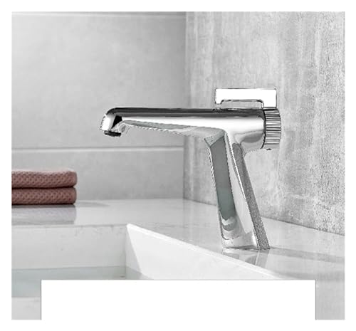 Robinet de lavabo tout en cuivre chrome chic pour salle de bains