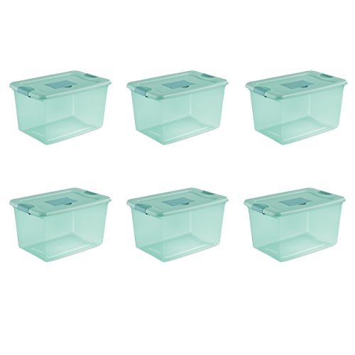 Sterilite 15077Y06 64 Qt, 61L Fresh Scent Box, Aqua Tent base with Aqua